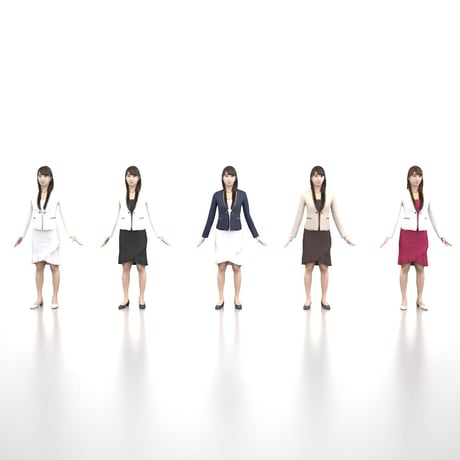 3D人モデルAポーズ　002_Rika