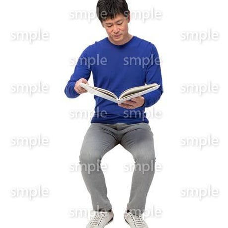 Cutout People　座る　男性　LL_381