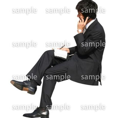 人物切抜き素材　座る人編　H_144