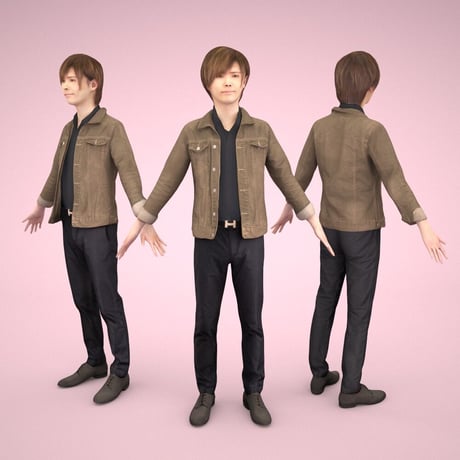 3D人モデルAポーズ　088_Ren