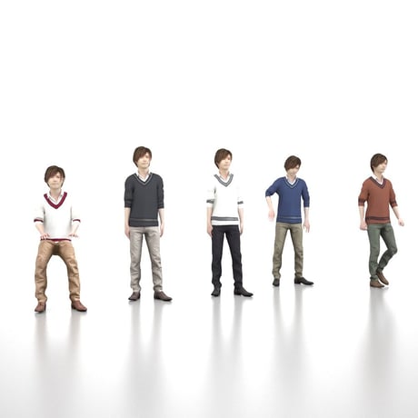 3D人モデルAポーズ　090_Ren