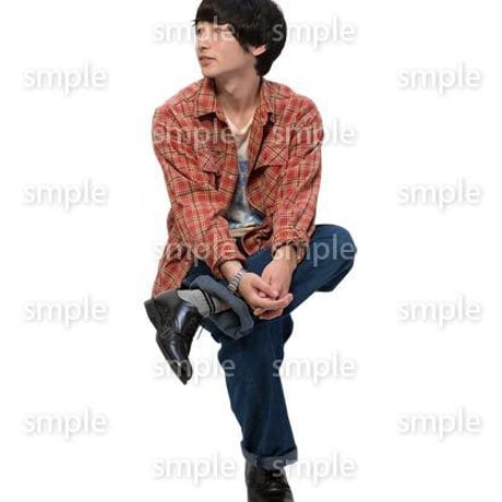 Cutout People　座る　男性　LL_426