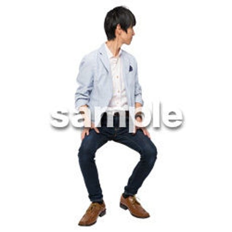Cutout People　座る　男性　LL_286