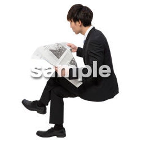Cutout People　座る　男性　LL_048