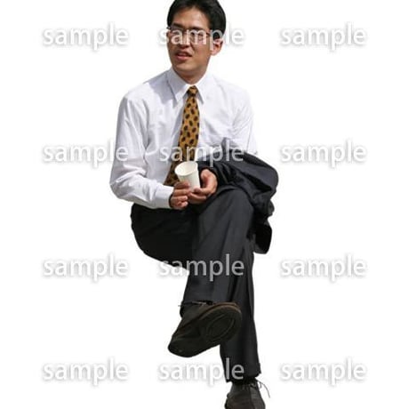 人物切抜き素材　座る人編　H_223