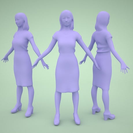 3D人モデルAポーズ　100_Aya