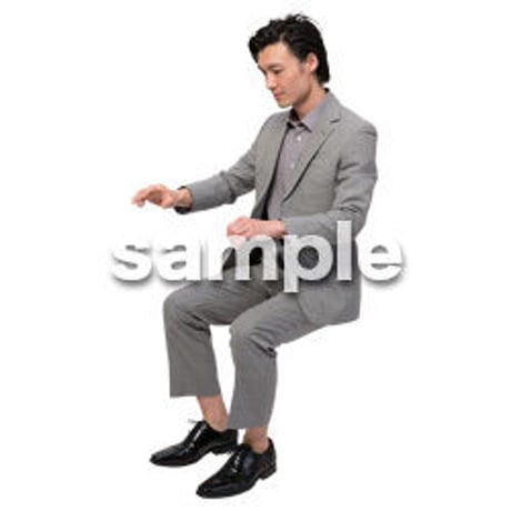 Cutout People　座る　男性　LL_242