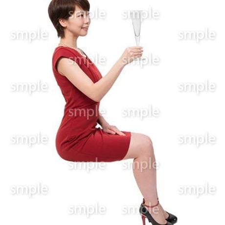 Cutout People　座る女性　KK_118