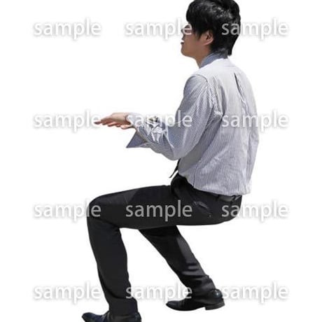 人物切抜き素材　座る人Ⅱ編　Q_395