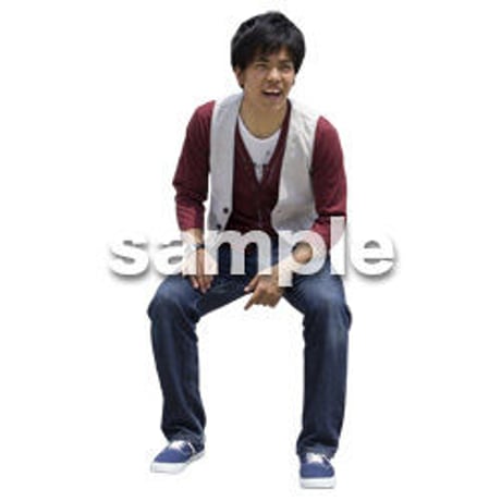 人物切抜き素材　座る人Ⅱ編　Q_587