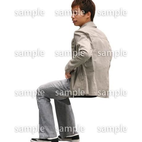 人物切抜き素材　座る人編　H_249