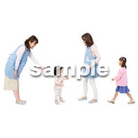 Cutout People　保育士と子供　GG_493