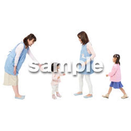 Cutout People　保育士と子供　GG_493