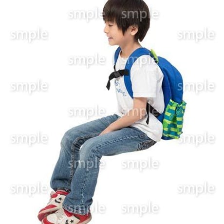 Cutout People　座る　男の子　LL_528