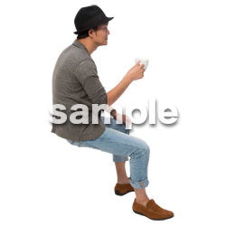 Cutout People　座る　男性　LL_329