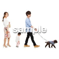 Cutout People　犬の散歩　II_453