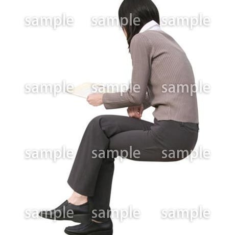 人物切抜き素材　座る人編　H_429