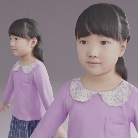3D人モデルAポーズ　241_Emi  K(靴下)