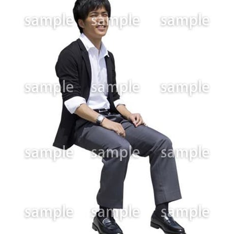人物切抜き素材　座る人Ⅱ編　Q_410