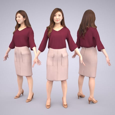 3D人モデルAポーズ　052_Mao