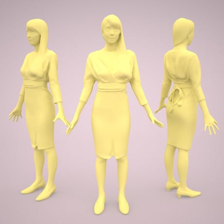 3D人モデルAポーズ　004_Rika