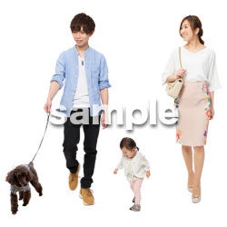 Cutout People　犬の散歩　II_451