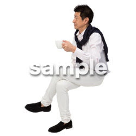 Cutout People　座る　男性　LL_337