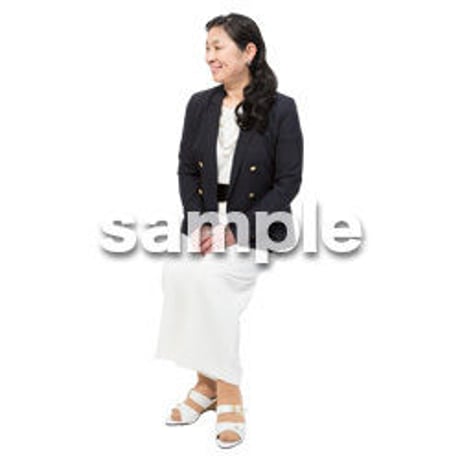 Cutout People　座る女性　KK_412