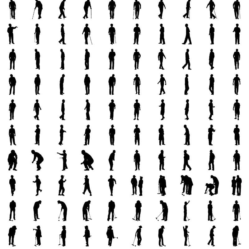 シルエット☆シニアライフ Sil_18 | NO-N-NO 人物切り抜き素材と