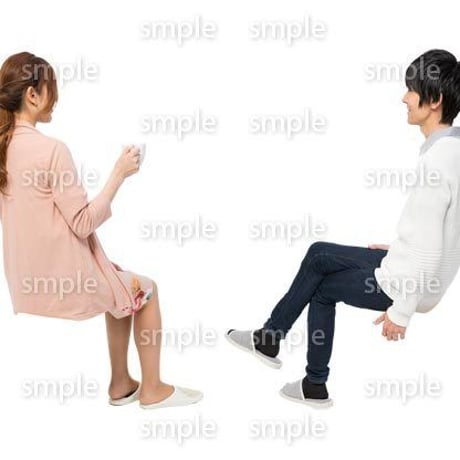 Cutout People　アットホーム　座る　II_384