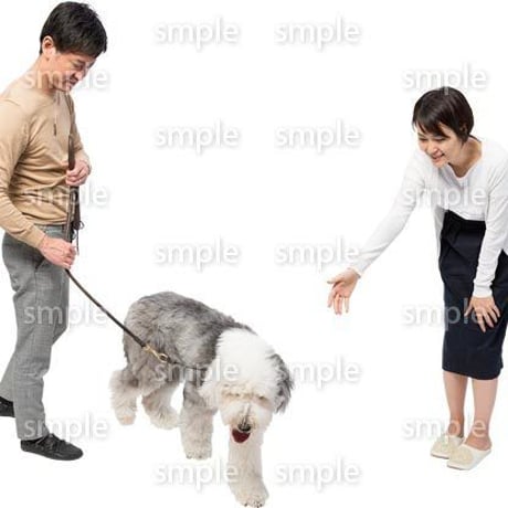 Cutout People　犬の散歩　II_488