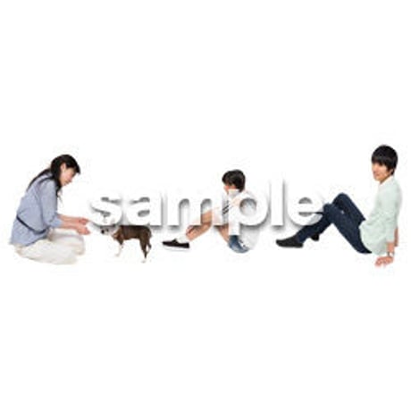 Cutout People　犬の散歩　II_498