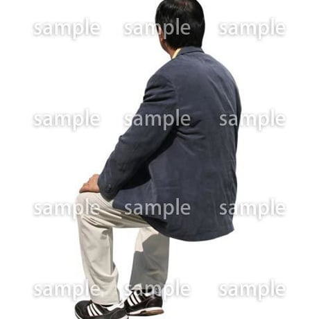 人物切抜き素材　座る人編　H_266