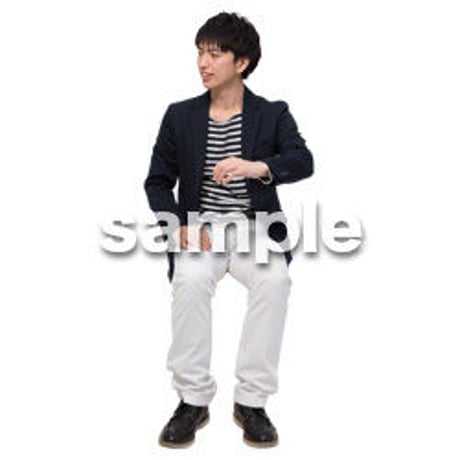 Cutout People　座る　男性　LL_111