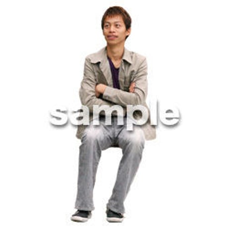 人物切抜き素材　座る人編　H_243