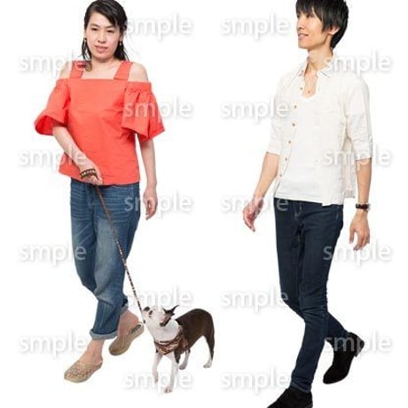 Cutout People　犬の散歩　II_472