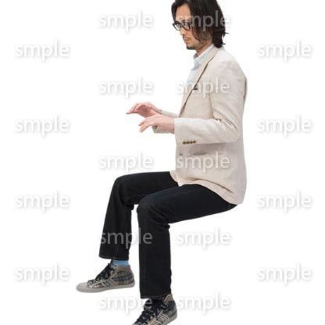 Cutout People　座る　男性　LL_307