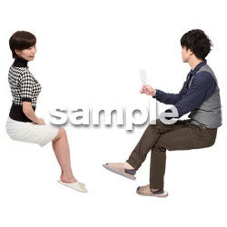Cutout People　アットホーム　座る　II_403