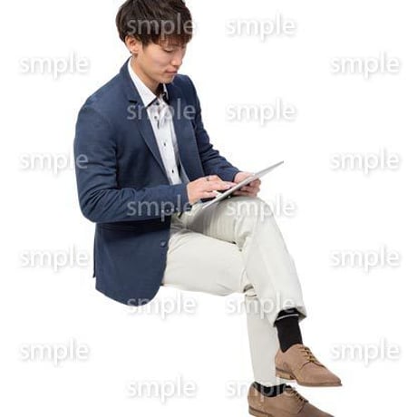 Cutout People　座る　男性　LL_202