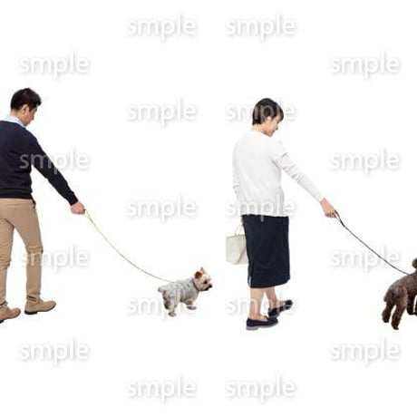 Cutout People　犬の散歩　II_469
