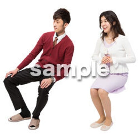 Cutout People　アットホーム　座る　II_397