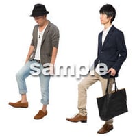 Cutout People　階段を上る動作　JJ_437