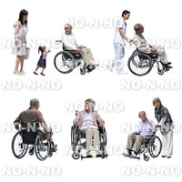 人物切抜きセット☆シニア・車椅子　1_set045