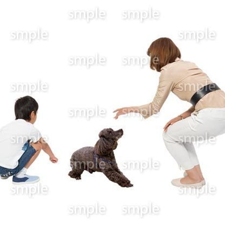 Cutout People　犬の散歩　II_484