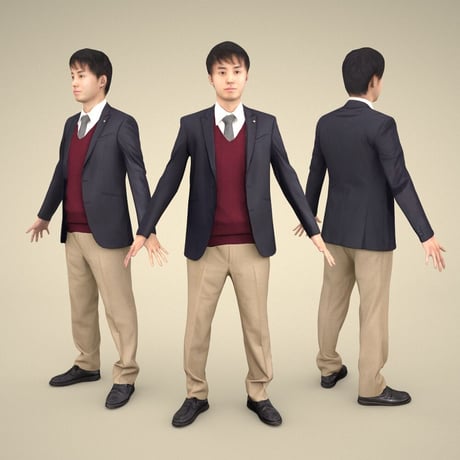 3D人モデルAポーズ　104_Sota