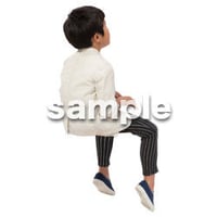 Cutout People　座る　男の子　LL_544