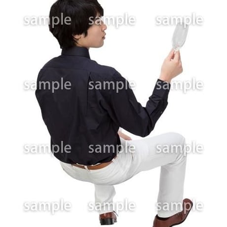 Cutout People　鳥瞰　座る男性 　FF_415