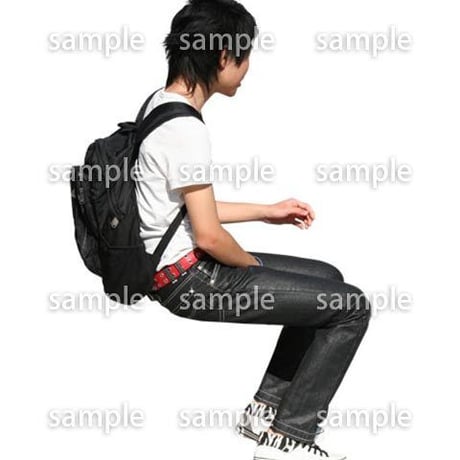 人物切抜き素材　座る人編　H_297