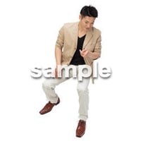Cutout People　鳥瞰　座る男性 　FF_416