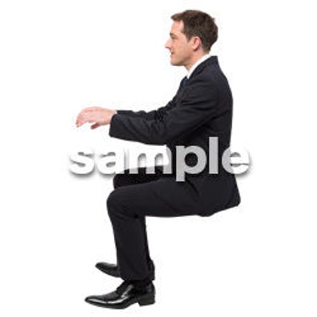 Cutout People　座る　外国人男性　LL_553